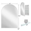 Arched Recessed Medicine Cabinet, Metal Framed Bathroom Wall Cabinet With Mirror And Adjustable Shelves, Wall Mirror With Storage For Bathroom - White - Image 9