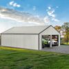 Double Garage Metal Shed With Side Entry Door - White - Image 10