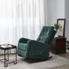 Accent Chair TV Chair Lazy Recliner Comfortable Fabric Leisure Sofa, Modern High Back Armchair - Deep Green - Image 4