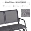 Outsunny - 2 Person Outdoor Glider Bench, Patio Double Swing Rocking Chair Loveseat With Powder Coated Steel Frame For Backyard Garden Porch - Gray - Image 4