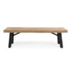 Outdoor Bench With Slat Panel Design And Frame (Set of 2) - Natural / Gray - Image 6