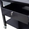 Transmission Teardown Work Station 1 / 2 Ton Capacity Sloping Drain Table Locking Drawer Removable Drain Basin Full-Width Lower Shelf Four Caster Wheels - Black - Image 16
