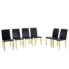 (Set of 4) Backrest Chairs With Gold Metal Legs A Perfect Pairing, Ideal For Minimalist And Modern Home Decor Styles - Black / Gold - Image 9