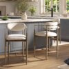 Artemis - Mixed Material Upholstered Counter Stool - Warm White - Image 5