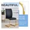 Luxurious And Minimalist Chair Covers, 2 High Elasticity Dining Chairs Arched Legs - Black / Gold - Image 6
