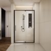 Adjustable Shower Door With Clear SGCC Tempered Glass And Aluminium Alloy Frame - Matte Black - Image 2