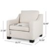 Nightowl - Upholstered Club Chair With Sloped Arms And Wood Legs - Beige - Image 3