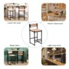Bar Stools (Set of 2) Paper Rope Weave Dining Chairs With Back Hand Weave Stools For Kichen Island, Bar & Counter - Honey - Image 9