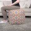 Amelia - Handcrafted Fabric Pouf, Rustic Elegance - Multicolored - Image 2