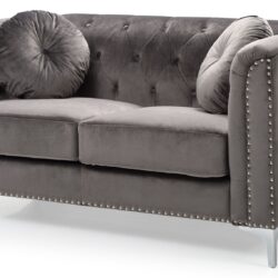 Contemporary Loveseat - Dark Gray