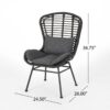 Calypso - Outdoor Chair With Water Resistance Cushion And Iron Frame - Gray - Image 3