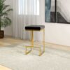 Joel - Mid-Century Modern Luxury Upholstered Stool - Black / Gold - Image 4