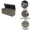 Outdoor Storage Box, 113 Gallon Wicker Patio Deck Boxes With Lid, Outdoor Cushion Storage For Kids Toys, Pillows, Towel, Wicker - Gray - Image 15