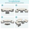 Patio Furniture Set Outdoor Daybed Rattan Sectional With Cushions And Center Table - Beige - Image 4