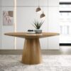 Jasper - Wide Contemporary Round Dining Table - Driftwood - Image 4