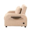 Versatile Pull Out Sofa Sleeper 3 In 1 With Wing Table & USB Charge Linen, Compact Design - Beige - Image 16