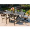 Rectangular 6 Person 84" Long Aluminum Dining Set With Sunbrella Cushions - Gray / Ivory - Image 2