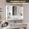 Aluminium Medicine Cabinet Mirror With 3 Colors LED Light And Defogging Function - White - Image 11