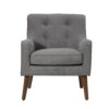 Ryder - Mid Century Modern Woven Fabric Tufted Armchair - Gray - Image 4