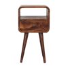 Mini Curve Open Bedside Table - Chestnut - Image 9