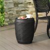 Outdoor Side Table With Lattice Design And Round Top - Black - Image 2