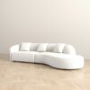 Elijah - Japandi Curvy Sectional Sofa - Beige - Image 3