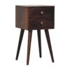 Mini 2 Drawer Bedside Table - Walnut - Image 2