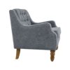 Accent Chair, Living Room Chair, Footrest Chair Set With Vintage Brass Studs, Button Tufted Upholstered Armchair For Living Room, Comfy Reading Chair For Bedroom, Reception Room - Gray - Image 16