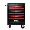 Rolling Metal Tool Chest With 6 Drawers, 20" Steel Storage Cabinet With Ball Bearing Slides - Black / Red - Image 11