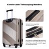 3 Piece Luggage Sets Lightweight Suitcase With Two Hooks, Spinner Wheels, (20/24/28) - Gold - Image 6