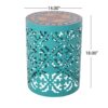 Airy - Outdoor Side Table With Lace Cut Design And Metal Frame - Teal - Image 3