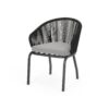 Outdoor Accent Chair With Rope Weave And Metal Frame (Set of 2) - Gray - Image 5