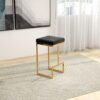 Joel - Mid-Century Modern Luxury Upholstered Stool - Black / Gold - Image 6