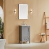 Fully Assembled 18'' Freestanding Single Bathroom Vanity With Ceramic Top - Gray - Image 7