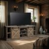 Farmhouse - TV Stand Console For TVs Up To 95" - Barnwood - Image 10