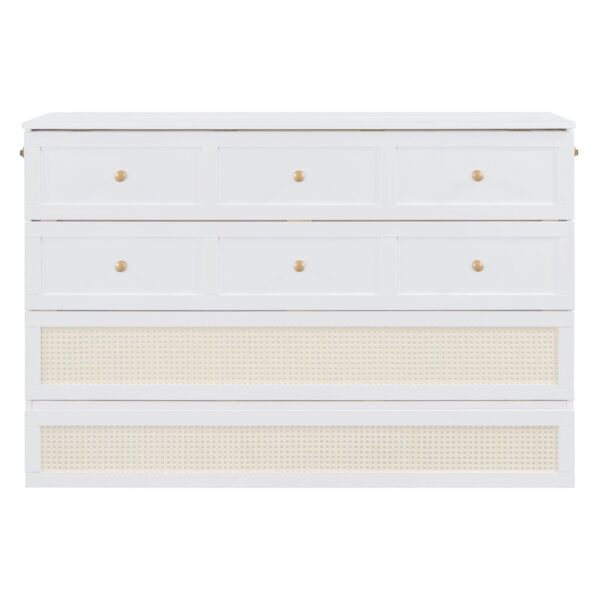 Queen Murphy Elegant Bed With Large Drawers - White