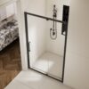 Scalable - Shower Door With 1 / 4" Clear Tempered Glass And Aluminium Alloy Frame - Matte Black - Image 5