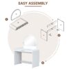Makeup Vanity Table With Mirror Touch Screen Lighted Mirror, Dressing Table With Drawer For Bedroom - White - Image 6