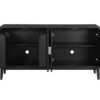 4 Door Sideboard Storage Cabinet With Door Shelf For Living Room And Dining Room, 2 Large Cabinets With Adjustable Shelf - Black - Image 17