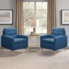 Contemporary Tufted Back Accent Chair With High Density Foam Support - Blue - Image 5