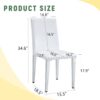 (Set of 4) Backrest Chairs With Silver Metal Legs The Perfect Combination, Suitable For Minimalist And Modern Home Styles - White / Silver - Image 3