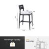 Modern Outdoor Bar Stools, Patio Chairs With Backrest And Footrest, Weather Resistant, Sunbrella Cushions (Set of 2) - Ember Black - Image 3