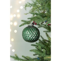 Christmas Ball Ornaments, Glass Decorative Hanging Ball Christmas Tree Ornaments For Holiday Decorations (Set of 12) - Green