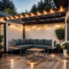 4 Piece L-Shaped Patio Wicker Outdoor 5 Seater Sectional Sofa Seating Group Conversation Sets With Side Table & Cushions - Dark Gray - Image 6