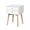 Modern Side Table With 2 Drawer, Mid-Century Storage Cabinet For Bedroom - White - Image 4