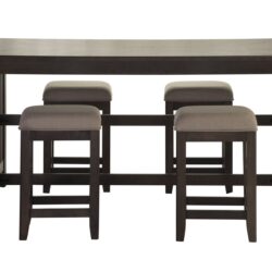 Drop Leaf Table & 4 Stools - Dark Brown