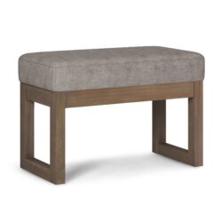 Milltown - Footstool Small Ottoman Bench - Distressed Gray Taupe