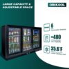 53" Beverage Refrigerators 3 Glass Door Back Bar, 480 Cans Cooler, Commercial Beer Wine And Drink Fridge, 11.3 Cu.Ft - Black - Image 7
