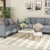 Living Room Furniture Loveseat Sofa And 3 Seat Sofa - Gray - Image 9