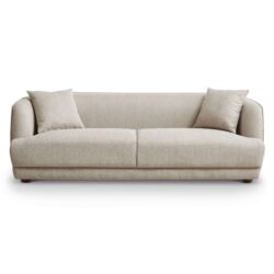 Larisa - Mid-Century Modern Linen Sofa - Cream
